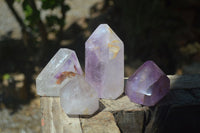 Polished Window Amethyst Quartz Crystals x 4 From Akansobe, Madagascar - Toprock Gemstones and Minerals 