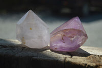 Polished Window Amethyst Quartz Crystals x 4 From Akansobe, Madagascar - Toprock Gemstones and Minerals 