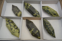 Polished Leopard Stone Double Terminated Points x 6 From Zimbabwe