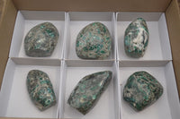 Polished Rare Emerald Mica In Matrix Standing Free Forms x 6 From Mutoko, Zimbabwe - Toprock Gemstones and Minerals 