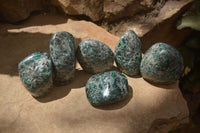 Polished Rare Emerald Mica In Matrix Standing Free Forms x 6 From Mutoko, Zimbabwe - Toprock Gemstones and Minerals 