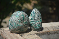 Polished Rare Emerald Mica In Matrix Standing Free Forms x 6 From Mutoko, Zimbabwe - Toprock Gemstones and Minerals 