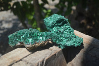 Natural Silky Malachite Specimens x 2 From Kasompe, Congo - Toprock Gemstones and Minerals 