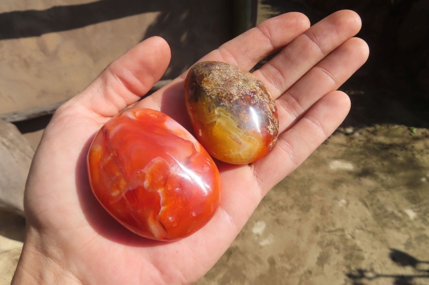 Polished Carnelian Palm Stones x 24 From Madagascar - Toprock Gemstones and Minerals 