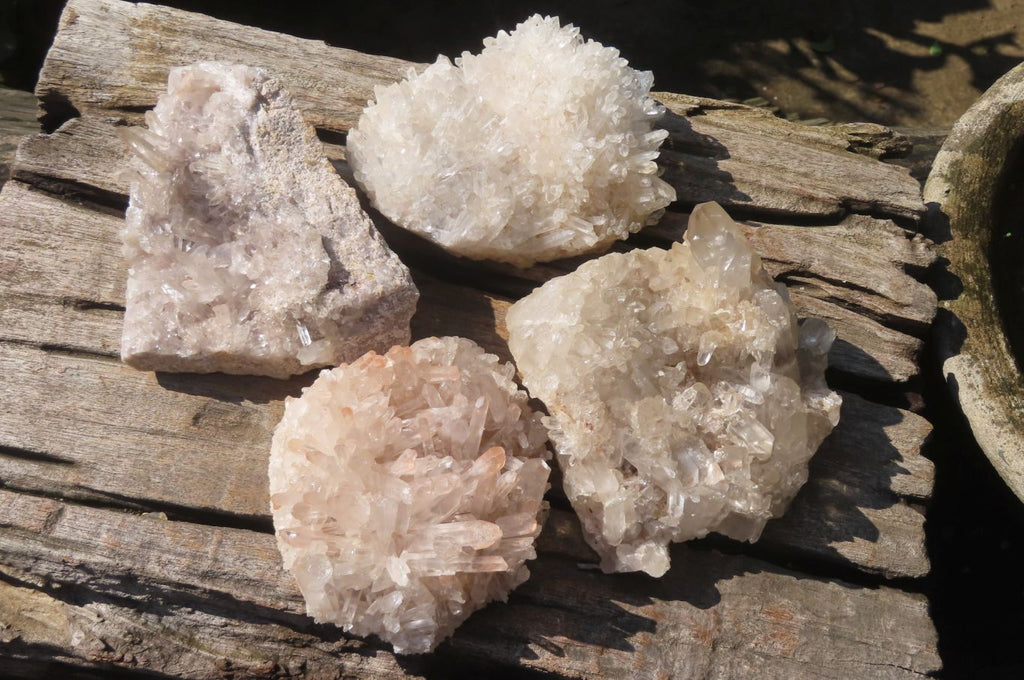 Natural Clear Quartz Crystal Clusters x 4 From Madagascar - Toprock Gemstones and Minerals 