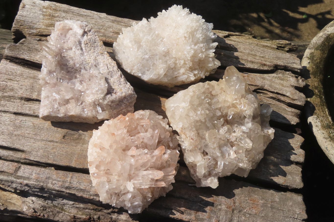 Natural Clear Quartz Crystal Clusters x 4 From Madagascar - Toprock Gemstones and Minerals 