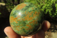Polished Chrysoprase Spheres x 6 From Ambatondrazaka, Madagascar