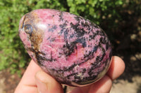 Polished Rhodonite Gemstone Eggs x 4 From Ambindavato, Madagascar - Toprock Gemstones and Minerals 