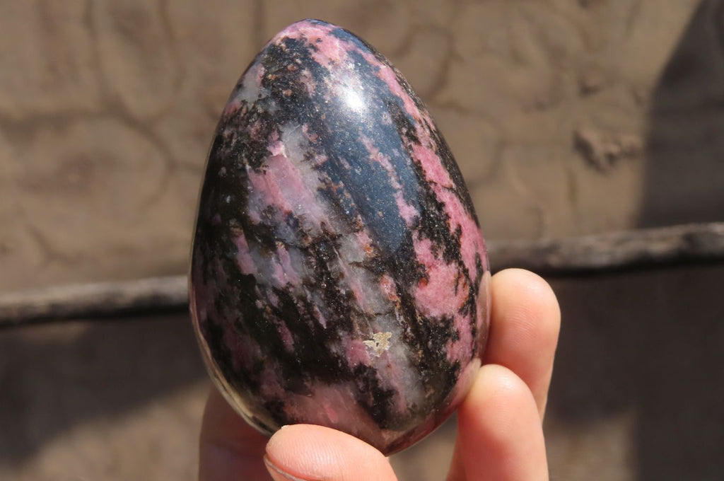 Polished Rhodonite Gemstone Eggs x 4 From Ambindavato, Madagascar - Toprock Gemstones and Minerals 