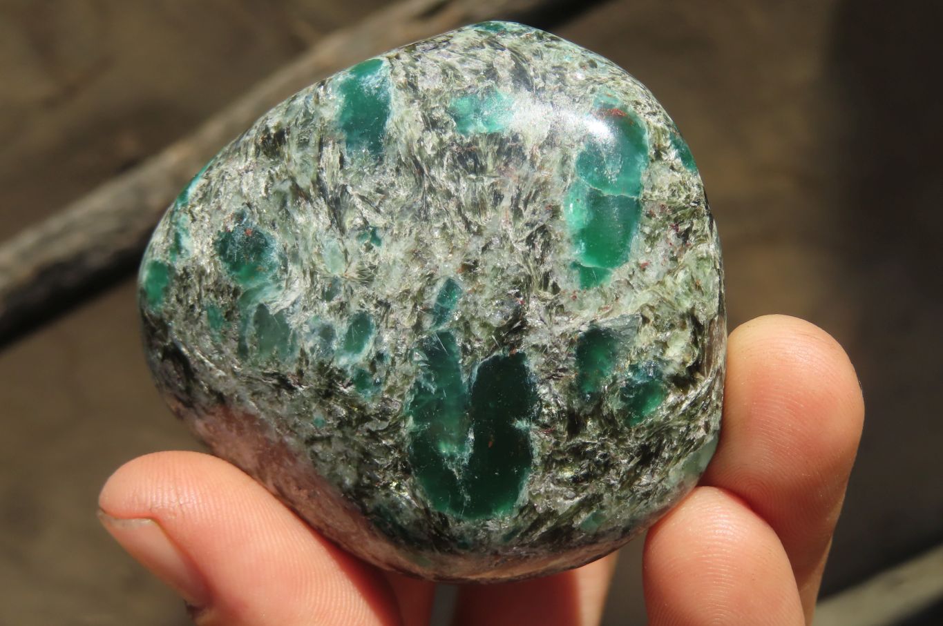 Polished Rare Emerald Mica In Matrix Free Forms x 6 From Mutoko, Zimbabwe - Toprock Gemstones and Minerals 