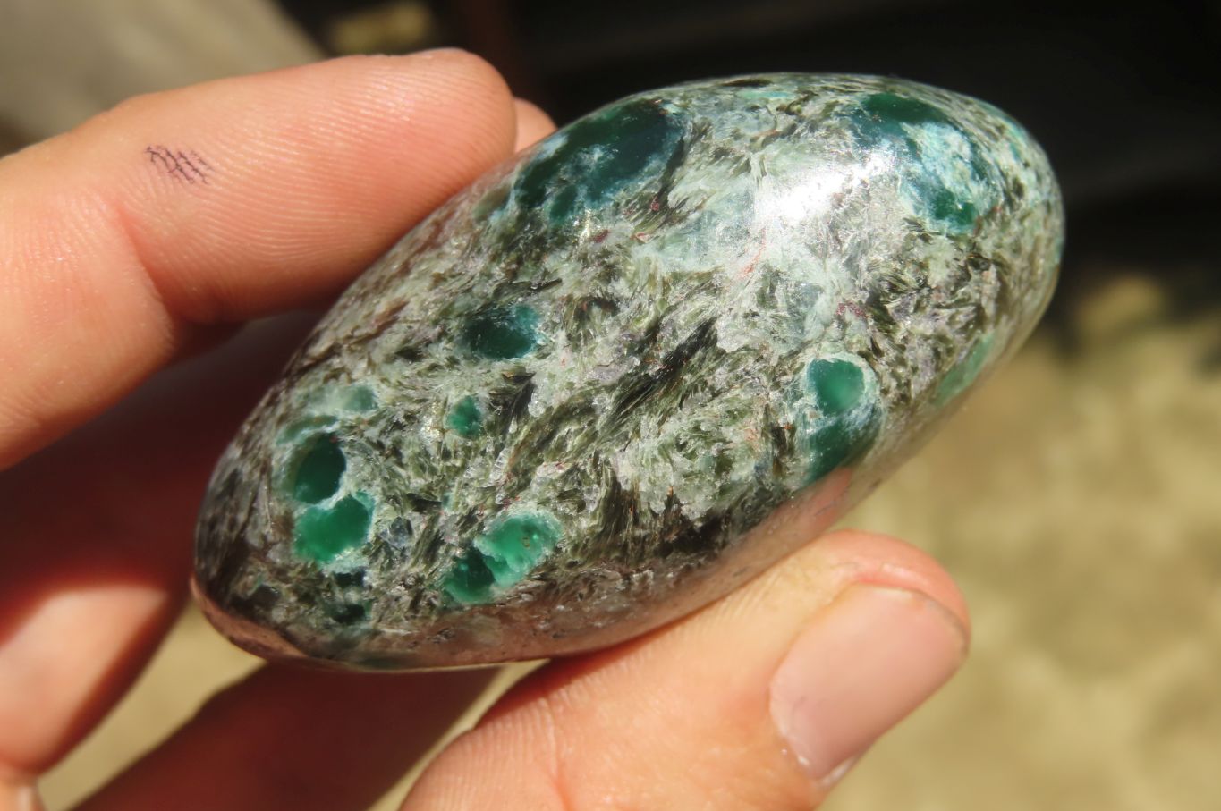 Polished Rare Emerald Mica In Matrix Free Forms x 6 From Mutoko, Zimbabwe - Toprock Gemstones and Minerals 