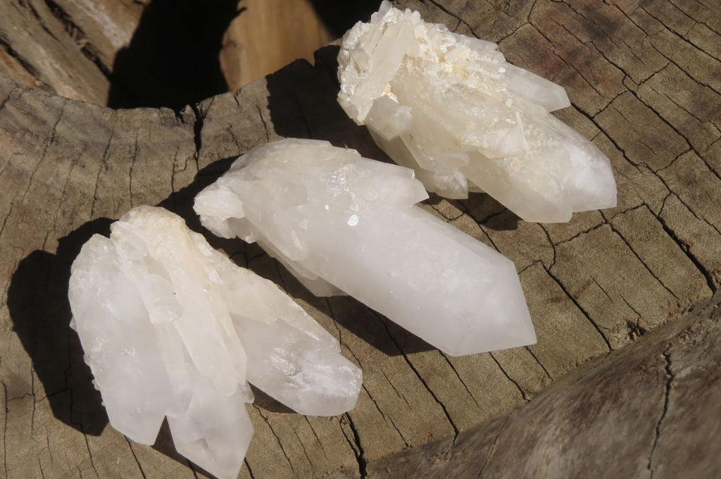 Natural White Quartz Crystal Clusters x 13 From Madagascar - Toprock Gemstones and Minerals 