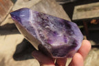 Polished Smokey Chevron Amethyst Points x 2 From Zambia - Toprock Gemstones and Minerals 