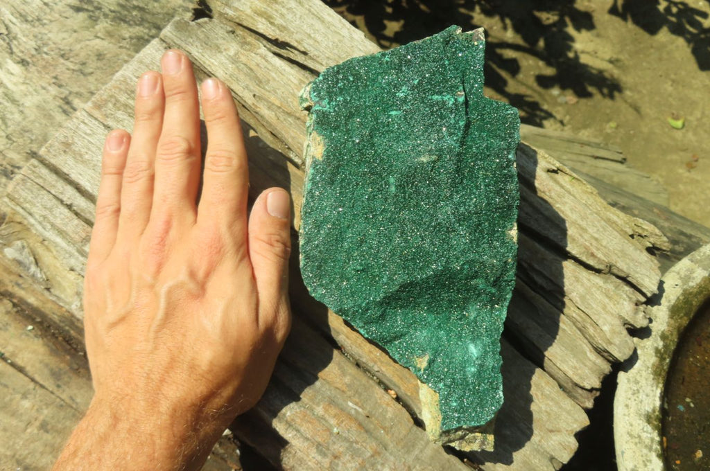 Natural Crystalline Malachite Specimens x 2 From Congo - Toprock Gemstones and Minerals 