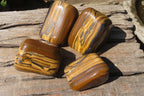 Polished Tiger's Eye Free Forms x 4 From Prieska, South Africa - Toprock Gemstones and Minerals 
