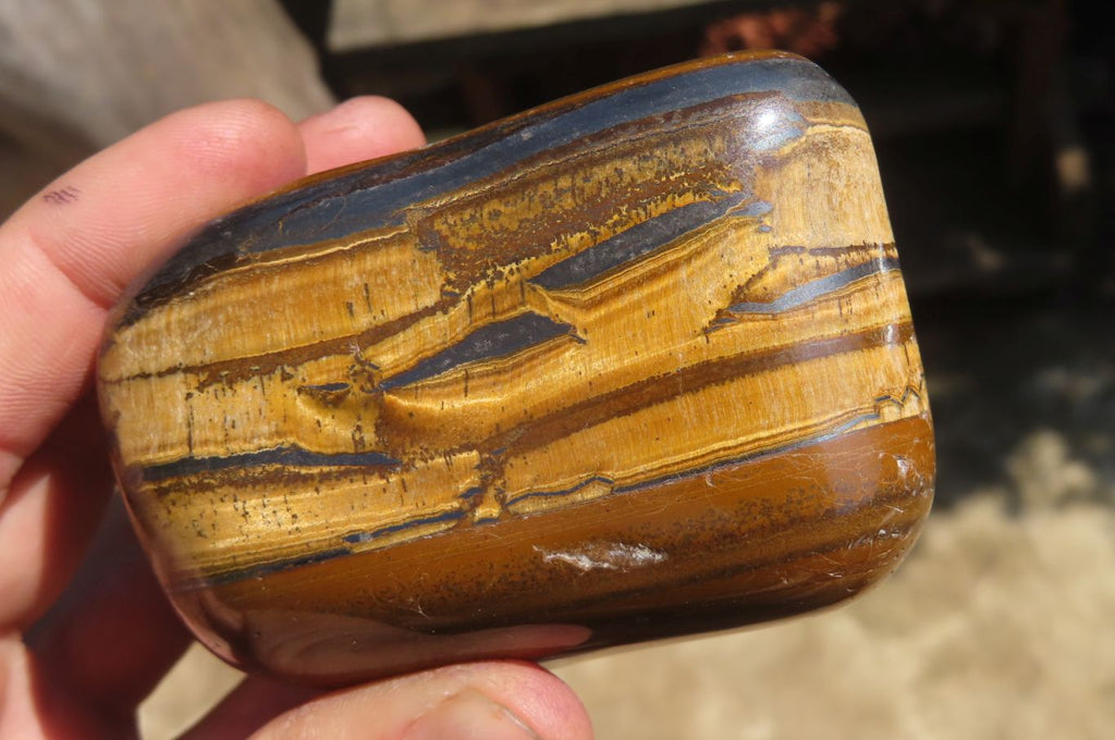 Polished Tiger's Eye Free Forms x 4 From Prieska, South Africa - Toprock Gemstones and Minerals 