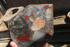 Polished Bloodstone With Pyrite Crystal x 1 From Swaziland - Toprock Gemstones and Minerals 