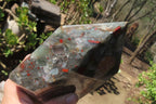 Polished Bloodstone With Pyrite Crystal x 1 From Swaziland - Toprock Gemstones and Minerals 