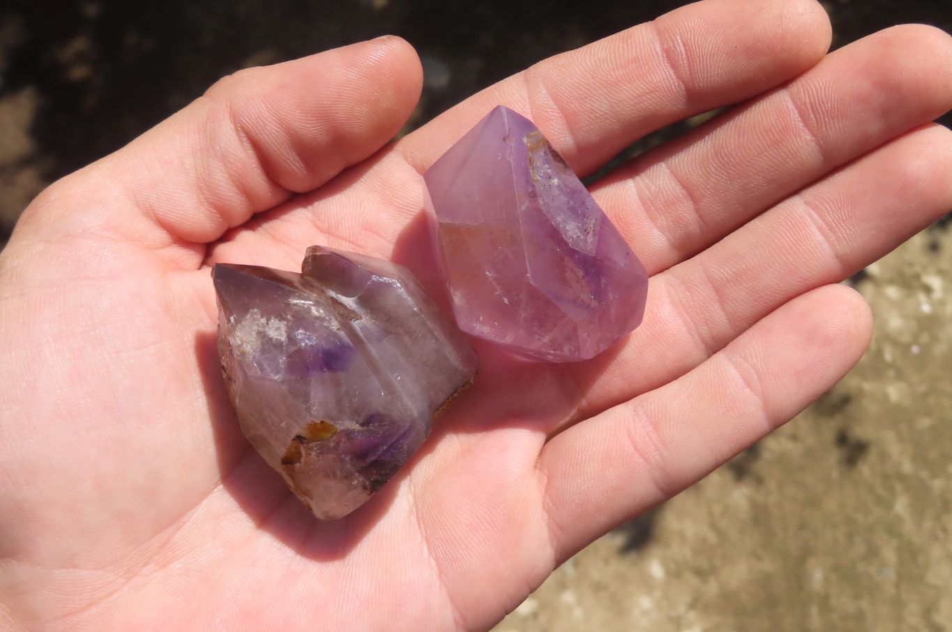 Polished Window Amethyst Crystals x 20 From Madagascar - Toprock Gemstones and Minerals 