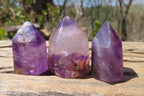 Polished Window Amethyst Crystals x 20 From Madagascar - Toprock Gemstones and Minerals 