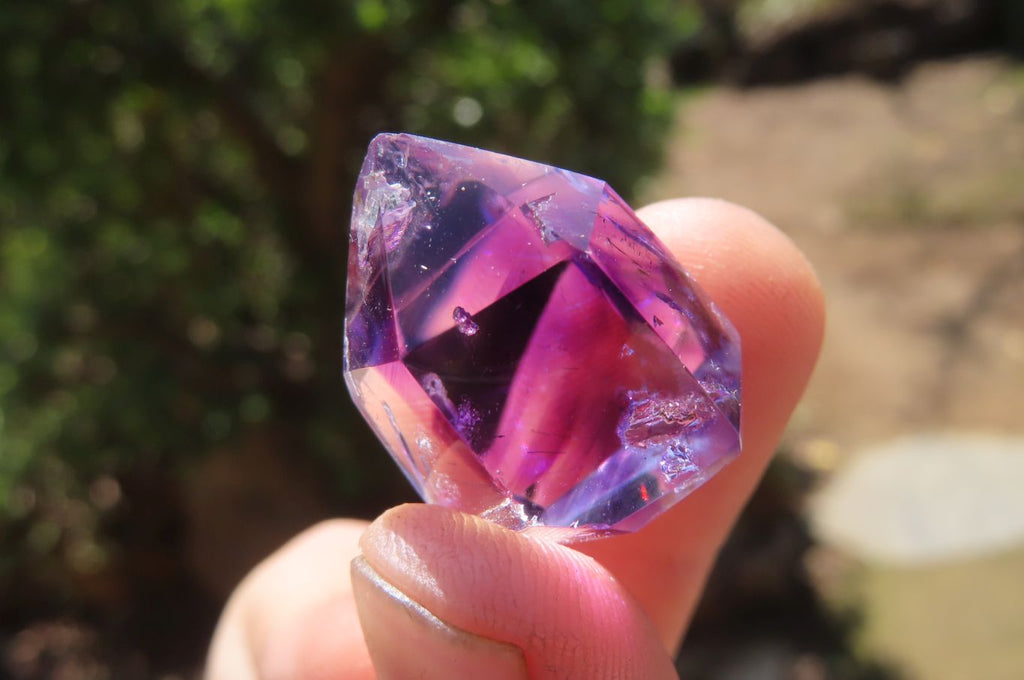 Polished Window Amethyst Crystals x 20 From Madagascar - Toprock Gemstones and Minerals 
