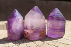 Polished Window Amethyst Crystals x 20 From Madagascar - Toprock Gemstones and Minerals 