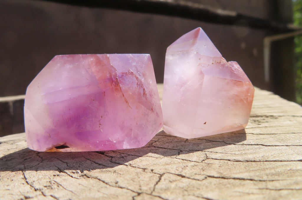 Polished Window Amethyst Crystals x 20 From Madagascar - Toprock Gemstones and Minerals 