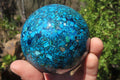 Polished Chrysocolla Conglomerate Spheres x 2 From Congo - Toprock Gemstones and Minerals 
