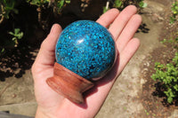 Polished Chrysocolla Conglomerate Spheres x 2 From Congo - Toprock Gemstones and Minerals 