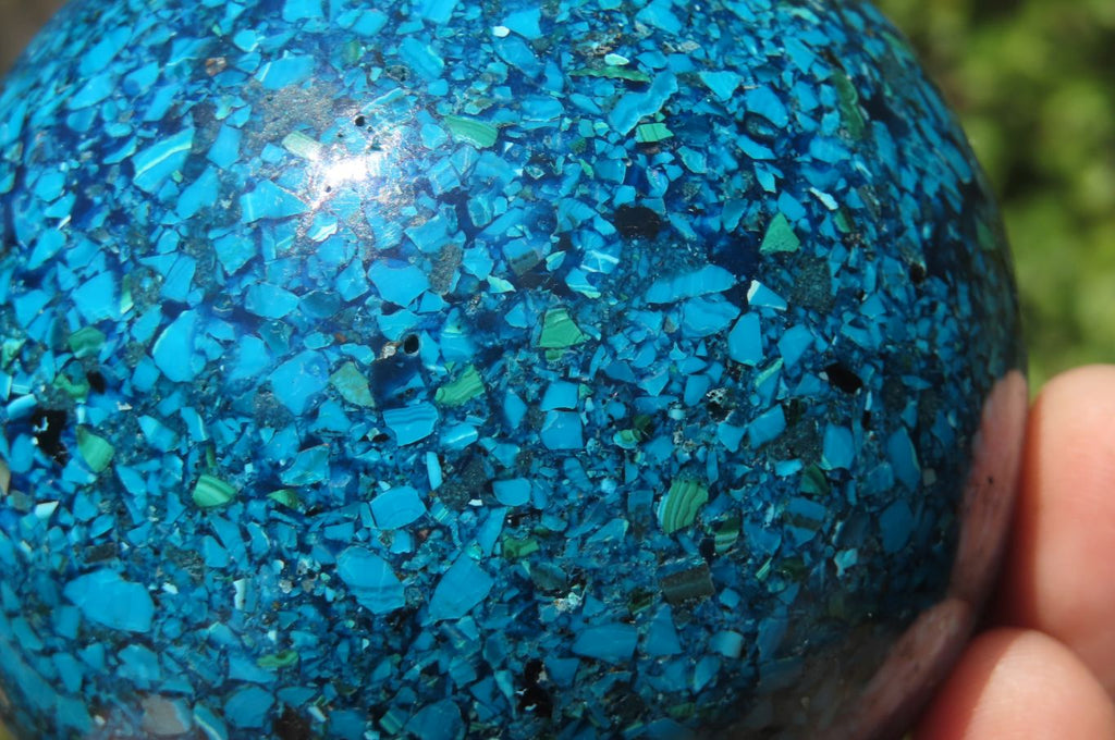 Polished Chrysocolla Conglomerate Spheres x 2 From Congo - Toprock Gemstones and Minerals 