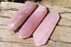Polished Double Terminated Rose Quartz Points x 2 From Madagascar - Toprock Gemstones and Minerals 
