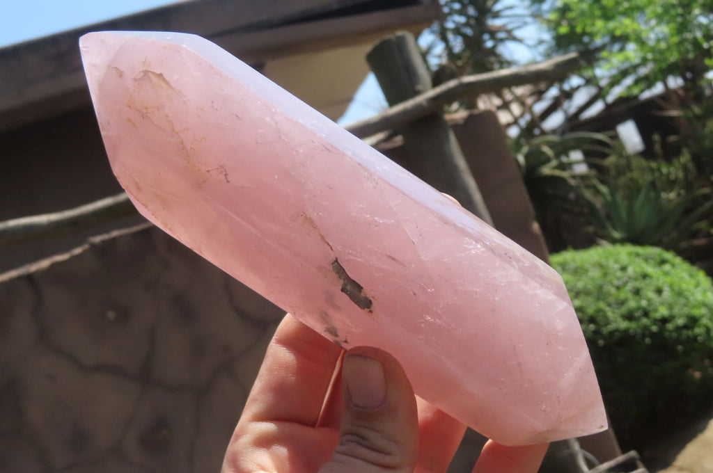 Polished Double Terminated Rose Quartz Points x 2 From Madagascar - Toprock Gemstones and Minerals 