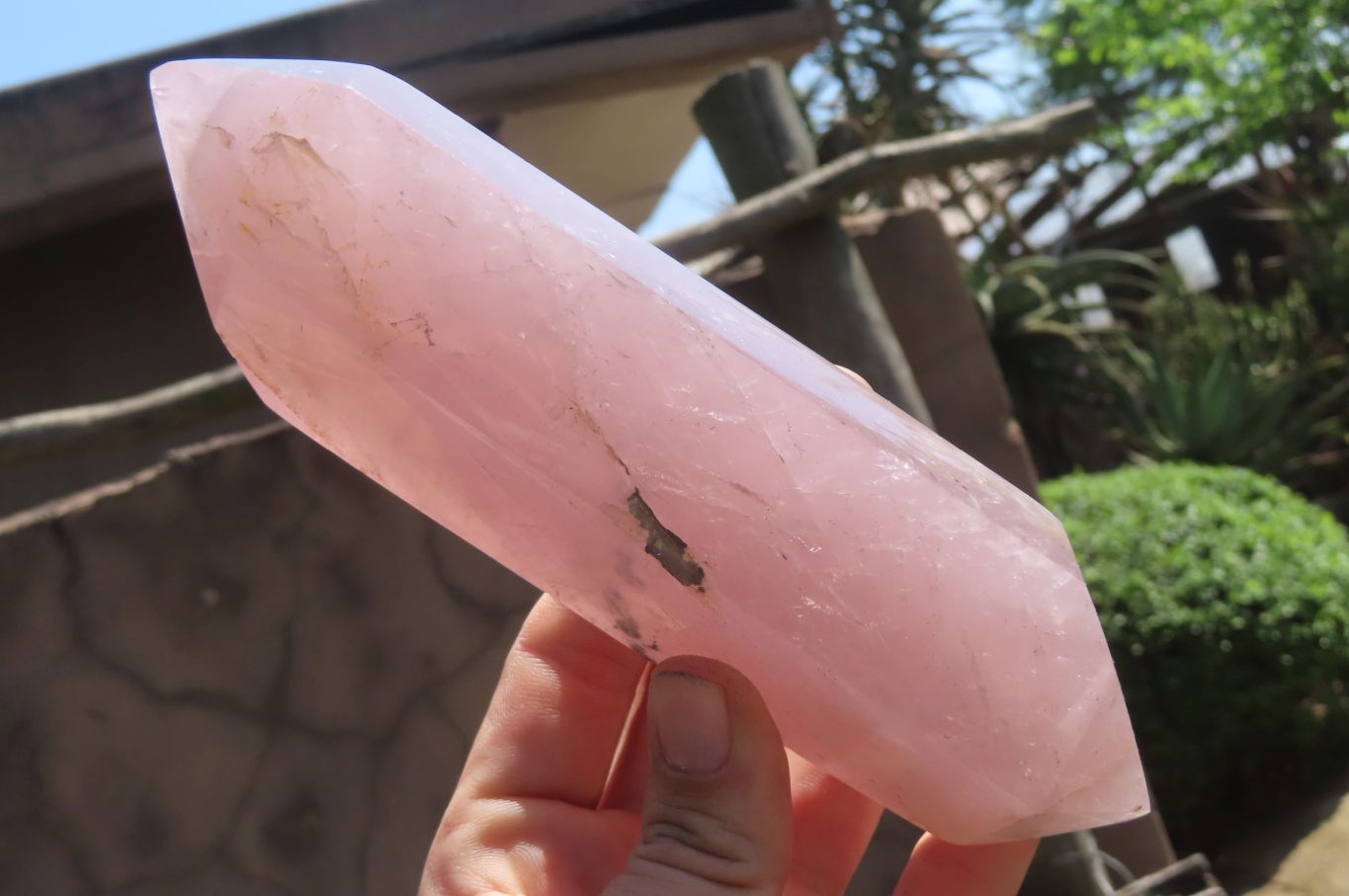 Polished Double Terminated Rose Quartz Points x 2 From Madagascar - Toprock Gemstones and Minerals 