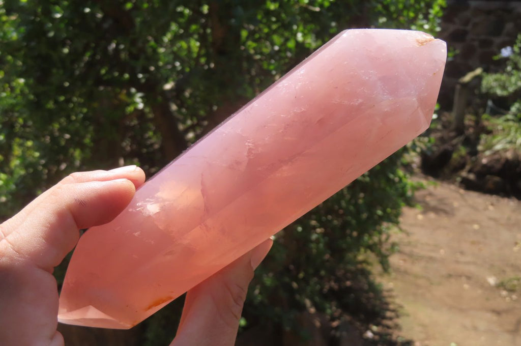 Polished Double Terminated Rose Quartz Points x 2 From Madagascar - Toprock Gemstones and Minerals 