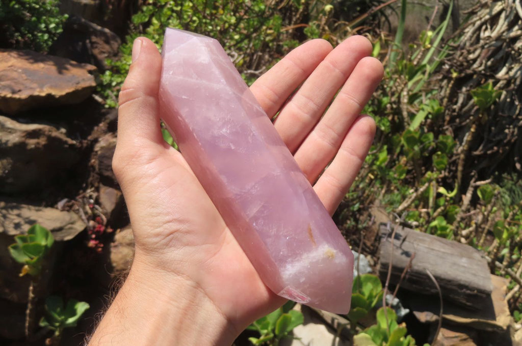 Polished Double Terminated Rose Quartz Points x 2 From Madagascar - Toprock Gemstones and Minerals 