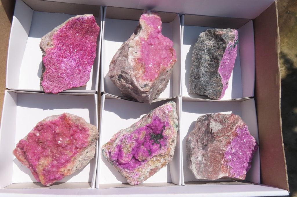 Natural Salrose Cobaltion Dolomite Specimens x 6 From Kakanda, Congo - Toprock Gemstones and Minerals 