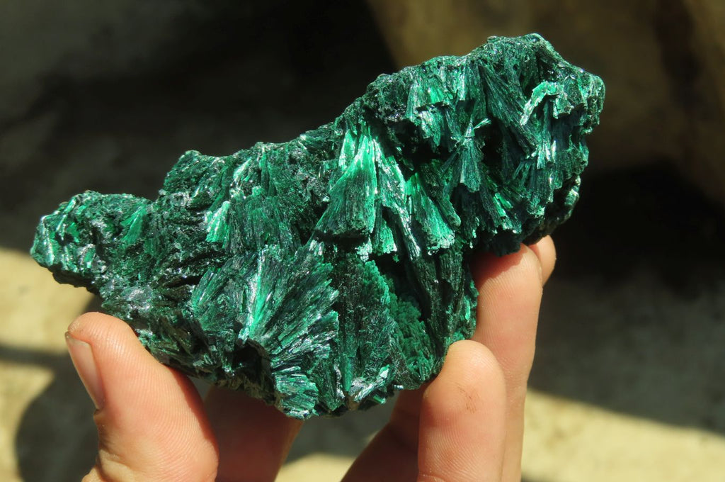 Natural Silky Malachite Specimens x 3 From Kasompe, Congo - Toprock Gemstones and Minerals 