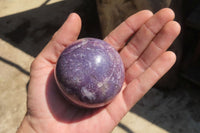 Polished Lepidolite with Pink Rubellite Spheres x 6 From Ambatondrazaka, Madagascar - Toprock Gemstones and Minerals 