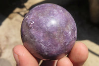 Polished Lepidolite with Pink Rubellite Spheres x 6 From Ambatondrazaka, Madagascar - Toprock Gemstones and Minerals 