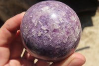 Polished Lepidolite with Pink Rubellite Spheres x 6 From Ambatondrazaka, Madagascar - Toprock Gemstones and Minerals 