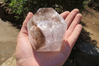 Polished Smokey Window Quartz Crystals x 3 From Madagascar - Toprock Gemstones and Minerals 