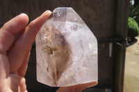 Polished Smokey Window Quartz Crystals x 3 From Madagascar - Toprock Gemstones and Minerals 