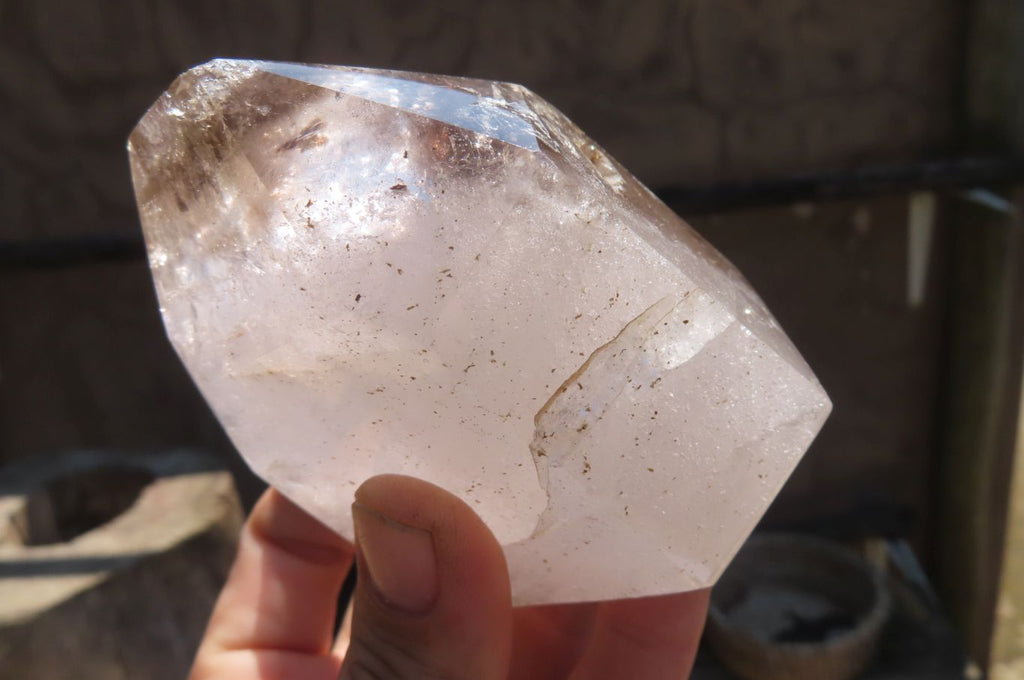 Polished Smokey Window Quartz Crystals x 3 From Madagascar - Toprock Gemstones and Minerals 