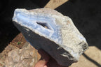 Natural Blue Lace Agate Geode Specimens x 2 From Nsanje, Malawi - Toprock Gemstones and Minerals 