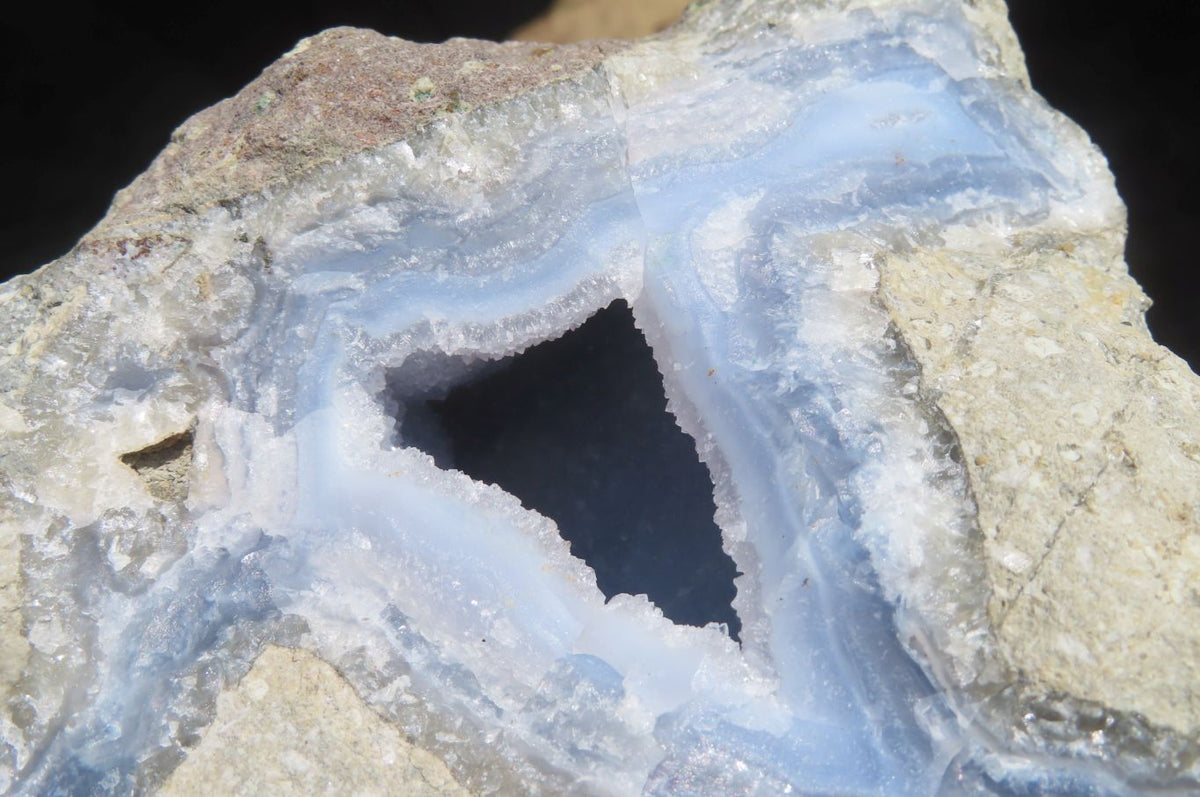 Natural Blue Lace Agate Geode Specimens x 2 From Nsanje, Malawi - Toprock Gemstones and Minerals 