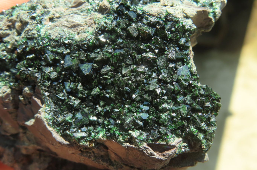 Natural Libethenite Crystals On Dolomite Matrix Specimens x 4 From Shituru, Congo - Toprock Gemstones and Minerals 