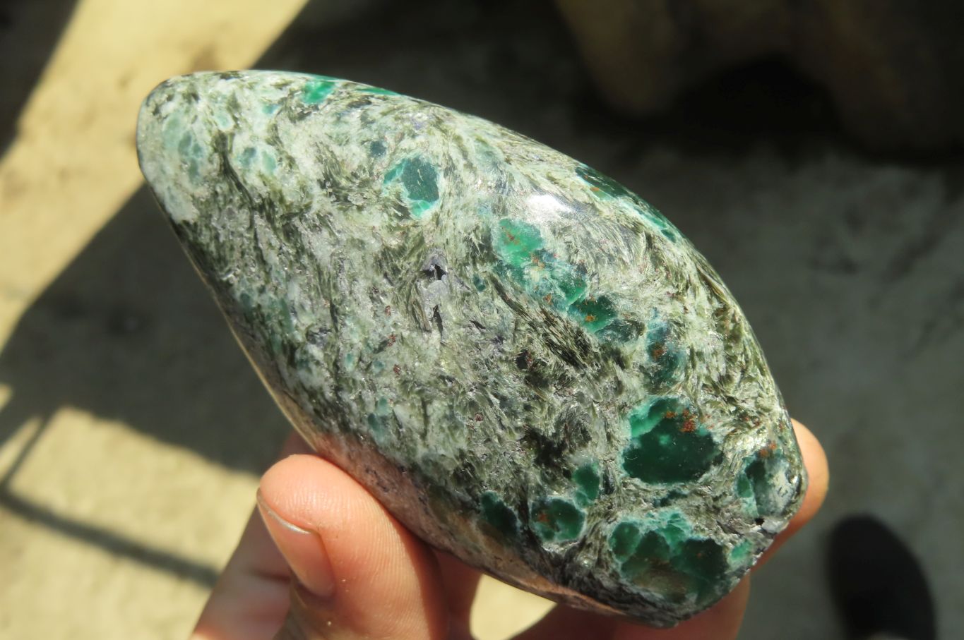 Polished Rare Emerald Mica In Matrix Standing Free Forms x 4 From Mutoko, Zimbabwe - Toprock Gemstones and Minerals 