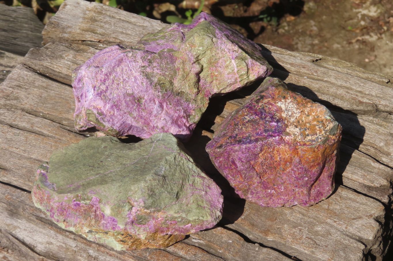 Natural Stichtite Cobbed Specimens x 3 From Barberton, South Africa - Toprock Gemstones and Minerals 