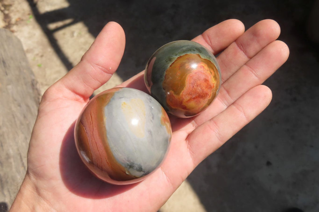 Polished Polychrome Jasper Spheres x 6 From Madagascar - Toprock Gemstones and Minerals 