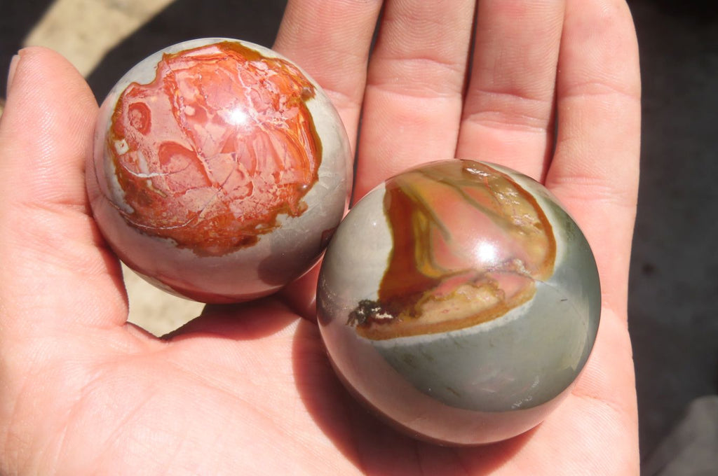 Polished Polychrome Jasper Spheres x 6 From Madagascar - Toprock Gemstones and Minerals 